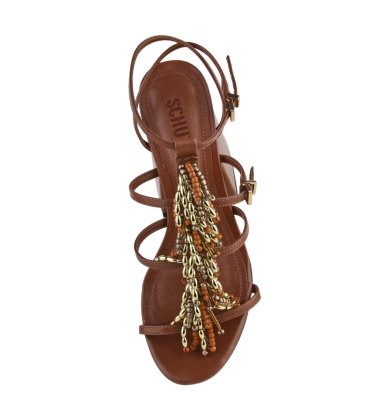 SANDÁLIA SALTO BLOCO MÉDIO SCHUTZ MARROM