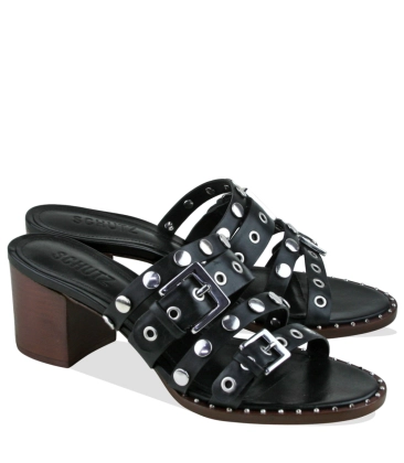 SANDÁLIA SALTO BLOCO MÉDIO SCHUTZ PRETO