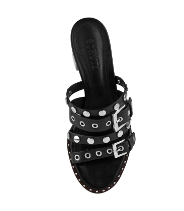 SANDÁLIA SALTO BLOCO MÉDIO SCHUTZ PRETO