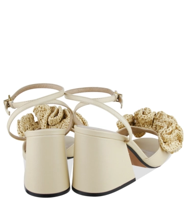 SANDÁLIA SALTO MÉDIO FLORENCE SCHUTZ BEGE
