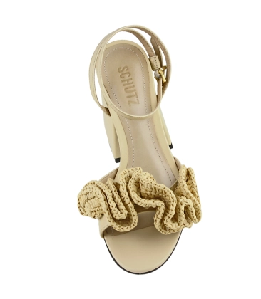 SANDÁLIA SALTO MÉDIO FLORENCE SCHUTZ BEGE