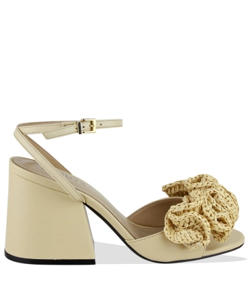 SANDÁLIA SALTO MÉDIO FLORENCE SCHUTZ BEGE