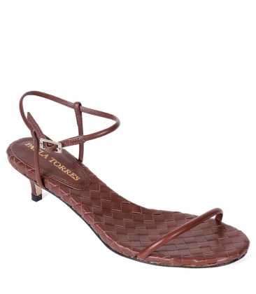 SANDÁLIA SALTO BAIXO GAYA PAULA TORRES MARROM