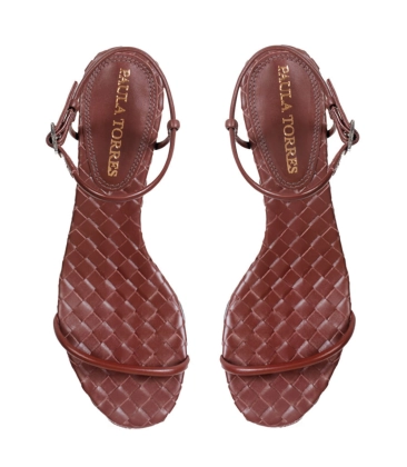 SANDÁLIA SALTO BAIXO GAYA PAULA TORRES MARROM