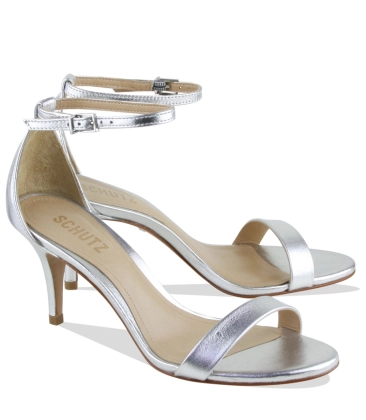 SANDÁLIA SALTO MÉDIO GISELE SCHUTZ PRATA