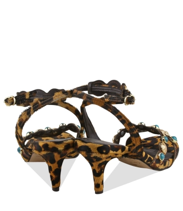 SANDÁLIA SALTO MÉDIO LUIZA BARCELOS ANIMAL PRINT