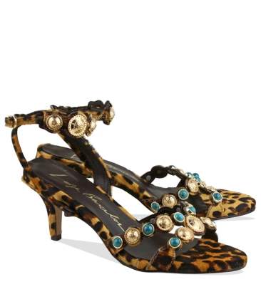 SANDÁLIA SALTO MÉDIO LUIZA BARCELOS ANIMAL PRINT