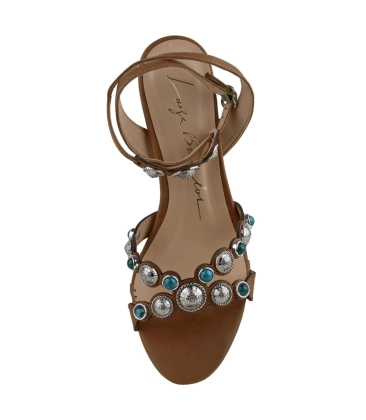 SANDÁLIA SALTO MÉDIO LUIZA BARCELOS CARAMELO