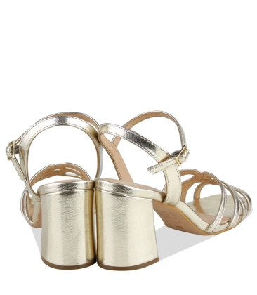 SANDÁLIA SALTO MÉDIO LUIZA BARCELOS DOURADO