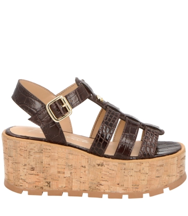 SANDÁLIA SALTO MÉDIO LUIZA BARCELOS MARROM