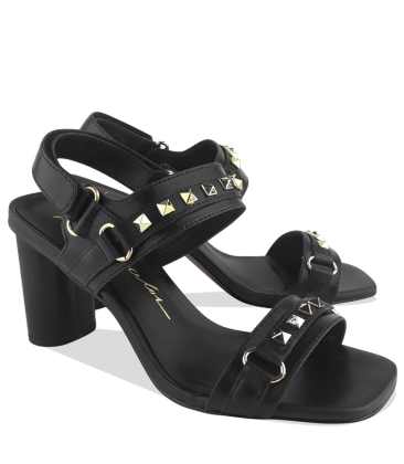 SANDÁLIA SALTO MÉDIO LUIZA BARCELOS PRETO