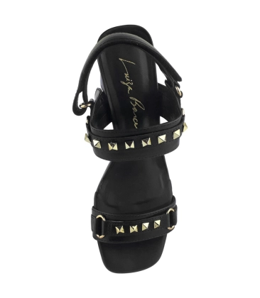 SANDÁLIA SALTO MÉDIO LUIZA BARCELOS PRETO