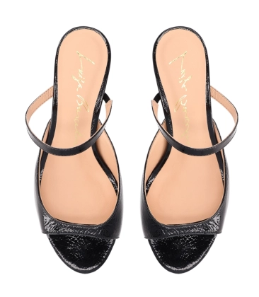 SANDÁLIA SALTO MÉDIO LUIZA BARCELOS PRETO