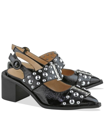 SANDÁLIA SALTO MÉDIO LUIZA BARCELOS PRETO