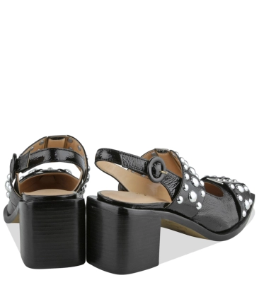 SANDÁLIA SALTO MÉDIO LUIZA BARCELOS PRETO