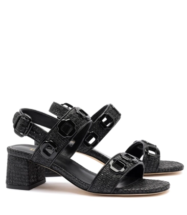 SANDÁLIA SALTO MÉDIO MILAN LARROUDÉ PRETO