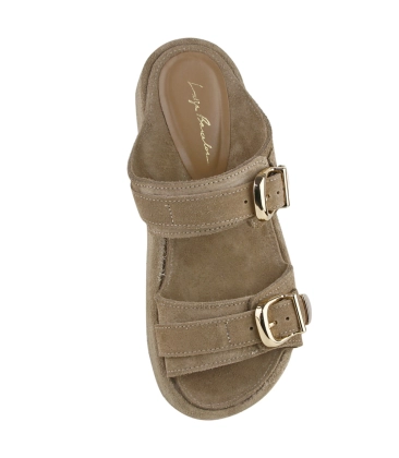 SANDÁLIA SALTO MÉDIO PLATAFORMA LUIZA BARCELOS BEGE