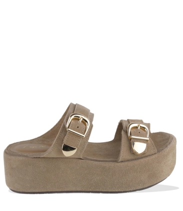 SANDÁLIA SALTO MÉDIO PLATAFORMA LUIZA BARCELOS BEGE