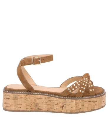 SANDÁLIA SALTO MÉDIO PLATAFORMA LUIZA BARCELOS CARAMELO