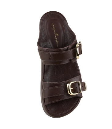 SANDÁLIA SALTO MÉDIO PLATAFORMA LUIZA BARCELOS MARROM