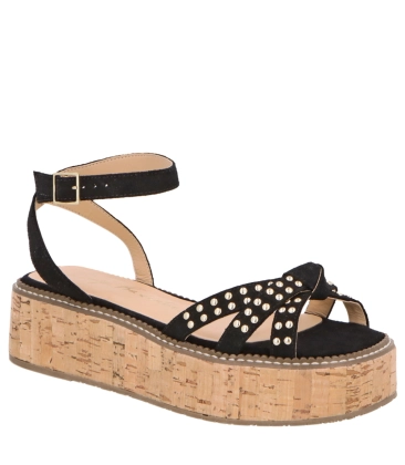 SANDÁLIA SALTO MÉDIO PLATAFORMA LUIZA BARCELOS PRETO