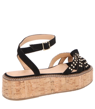 SANDÁLIA SALTO MÉDIO PLATAFORMA LUIZA BARCELOS PRETO