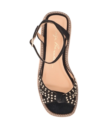 SANDÁLIA SALTO MÉDIO PLATAFORMA LUIZA BARCELOS PRETO