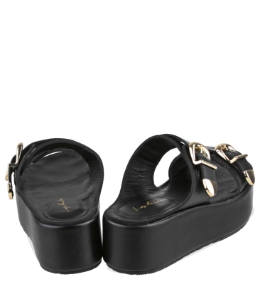 SANDÁLIA SALTO MÉDIO PLATAFORMA LUIZA BARCELOS PRETO