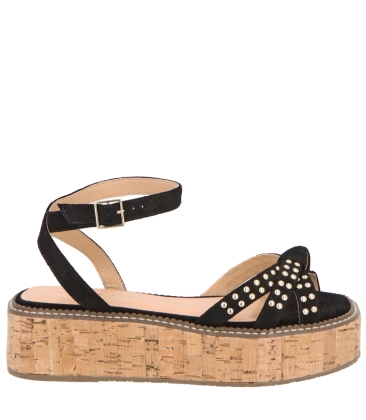 SANDÁLIA SALTO MÉDIO PLATAFORMA LUIZA BARCELOS PRETO