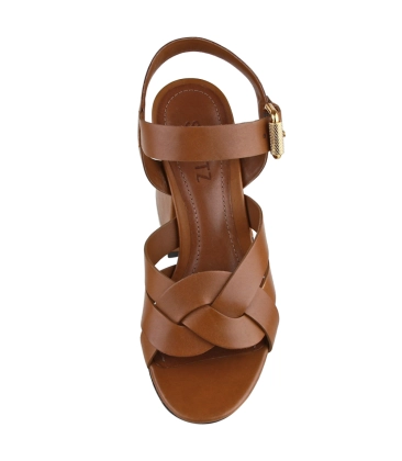 SANDÁLIA SALTO MÉDIO RENATA SCHUTZ MARROM