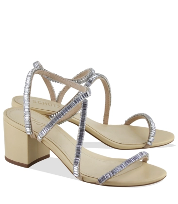 SANDÁLIA SALTO MÉDIO SCHUTZ BEGE