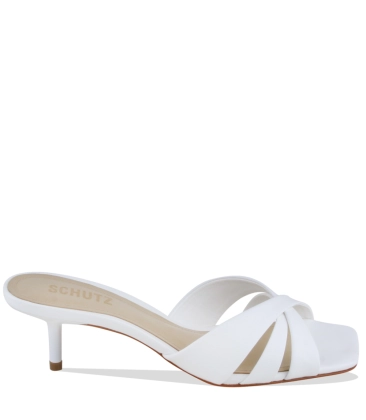 SANDÁLIA SALTO MÉDIO SCHUTZ BRANCO Acquarela Shop