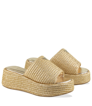 SANDÁLIA SALTO MÉDIO SCHUTZ DOURADO