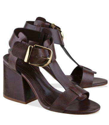 SANDÁLIA SALTO MÉDIO SCHUTZ MARROM