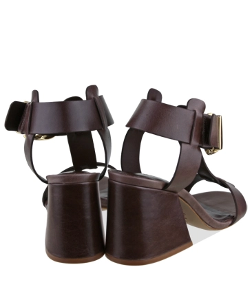 SANDÁLIA SALTO MÉDIO SCHUTZ MARROM