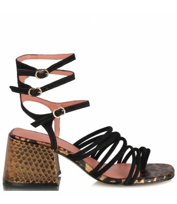 SANDÁLIA SALTO MÉDIO SILVIA BRAZ LUIZA BARCELOS PRETO | Acquarela Shop