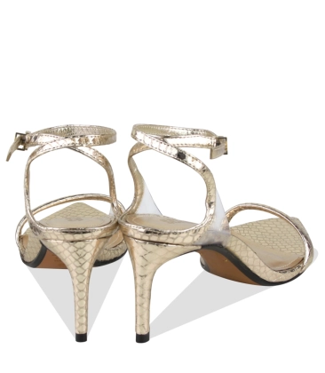 SANDÁLIA SALTO MÉDIO SKYE LEAF SCHUTZ DOURADO