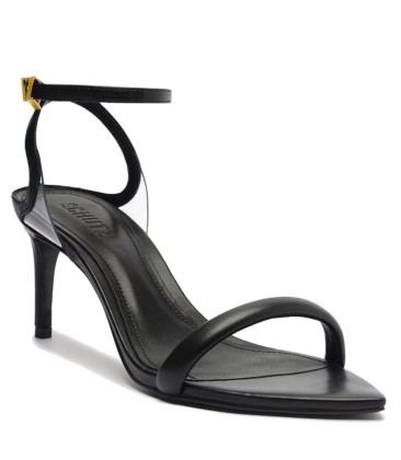 SANDÁLIA SALTO MÉDIO SKYE LEAF SCHUTZ PRETO