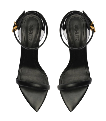 SANDÁLIA SALTO MÉDIO SKYE LEAF SCHUTZ PRETO