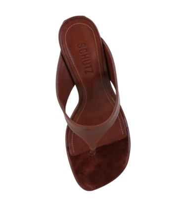 SANDÁLIA ANABELA SALTO ALTO MAYA SCHUTZ MARROM