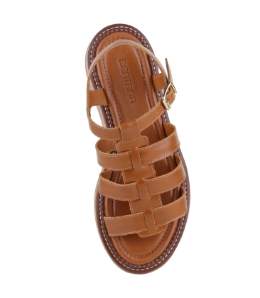 SANDÁLIA FLATFORM SALTO MÉDIO BENTANA CARAMELO