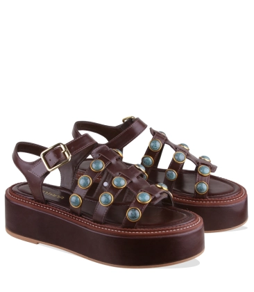 SANDÁLIA FLATFORM SALTO MÉDIO BENTANA MARROM