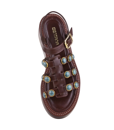 SANDÁLIA FLATFORM SALTO MÉDIO BENTANA MARROM