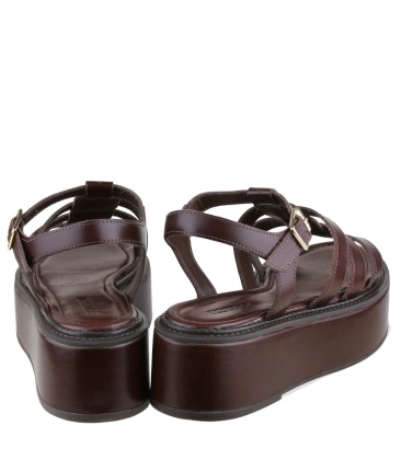 SANDÁLIA FLATFORM SALTO MÉDIO BENTANA MARROM