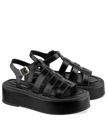 SANDÁLIA FLATFORM SALTO MÉDIO BENTANA PRETO