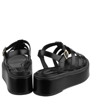 SANDÁLIA FLATFORM SALTO MÉDIO BENTANA PRETO
