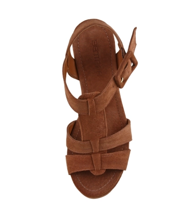 SANDÁLIA PLATAFORMA SALTO ALTO BENTANA MARROM