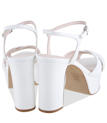 SANDÁLIA PLATAFORMA SALTO ALTO KEEFA SCHUTZ BRANCO