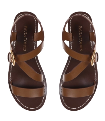 SANDÁLIA RASTEIRA BECA PAULA TORRES MARROM