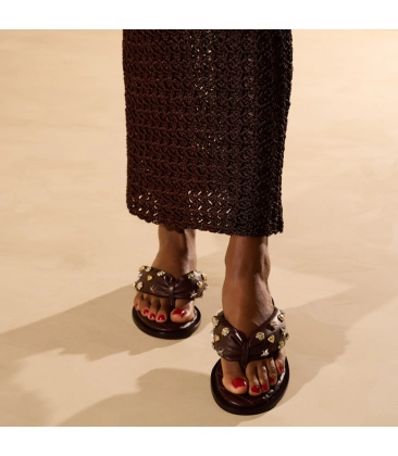 SANDÁLIA RASTEIRA LUIZA BARCELOS MARROM